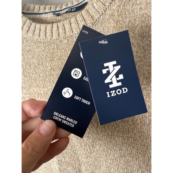Izod Tan Crewneck Sweater Men's XL New - Picture 8 of 10